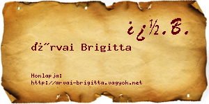 Árvai Brigitta névjegykártya