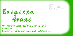 brigitta arvai business card